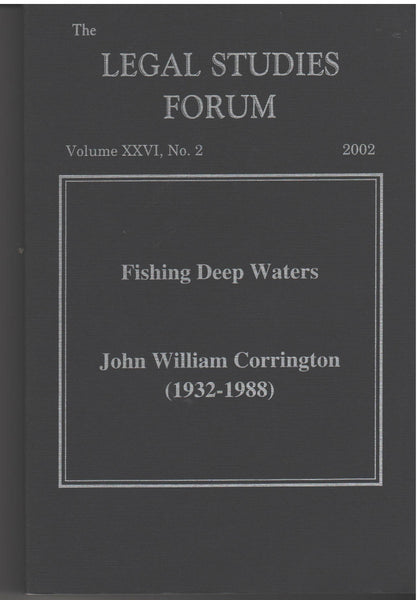 Legal Studies Forum Vol. XXVII, No.2 -James R. Elkins, editor