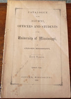 1857-'58 Catalogue of the Alumni, Officers and Students of the University of Mississippi at Oxford, Mississippi