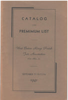 Catalog and Premium List- West Baton Rouge Parish Fair 1941