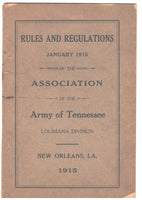 1915 - Rules and Regulations of the Association of the Army of Tennessee - Louisiana Division