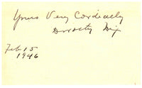 Dorothy Dix - Original Autograph, New Orleans, Louisiana - Feb. 15, 1946