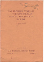 One Hundred Years of the New Orleans Medical and Surgical Journal by John Duffy