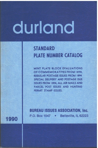 Durland: Standard  Plate Number Catalog 1990