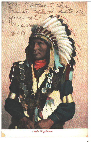 1908 Eagle Boy, Sioux Indian postcard