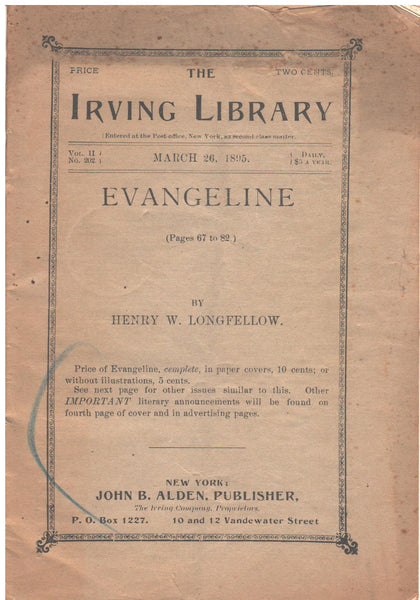 Evangeline: The Irving Library, March 26, 1895