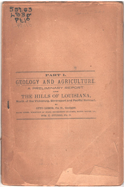 A Preliminary Report upon The Hills of Louisiana by Otto Lerch