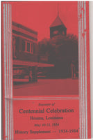 Souvenir of Centennial Celebration Houma, Louisiana May 10-13, 1934