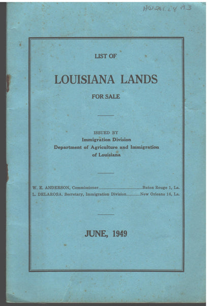 List of Louisiana Lands For Sale - June 1949