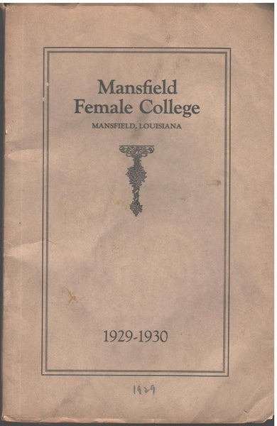 1929-1930 Mansfield Female College, Mansfield, Louisiana