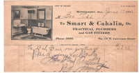 Montgomery, Alabama - 1913 Plumbing Company invoice with photo of bathroom