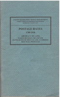 Postage Rates 1789-1930 - United States Post Office Department