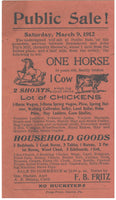 Public Sale flyer , Denver, Pa. 1912