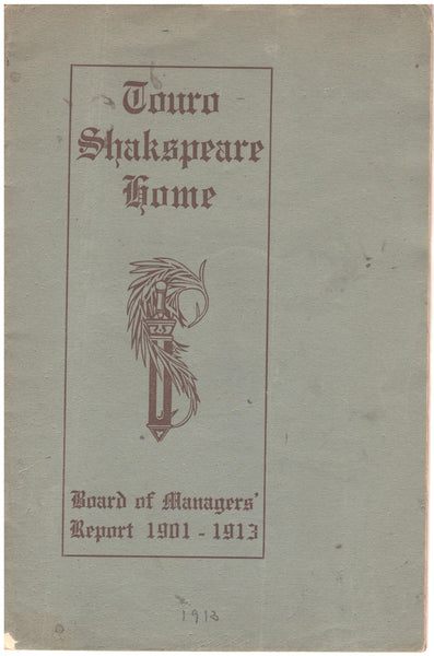 Touro Shakspeare Home - Board of Managers' report 1901-1913